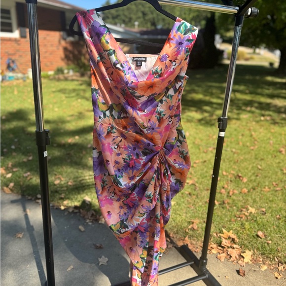 🌸 PrettyLittleThing Floral Draped Midi Dress – Size 10 (US) 🌸 - Picture 1 of 4